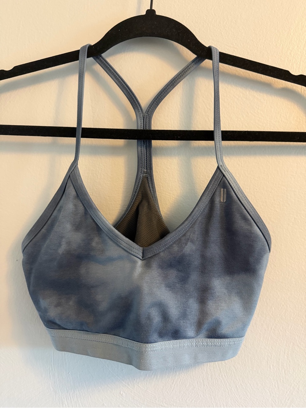 NOBULL Women's Blue Tie-Dye Racerback Sports Bra